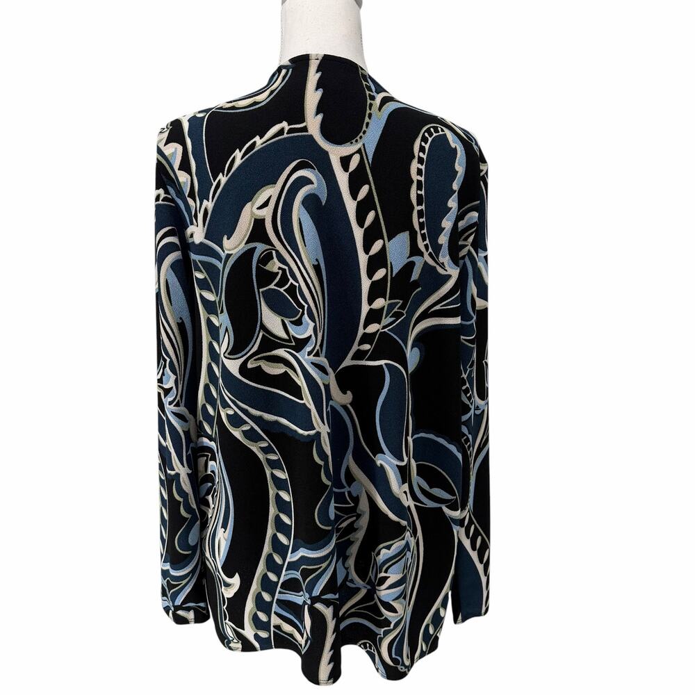 Chico's Easywear Bold Floral Open Front Cardigan Topper Sz 2 (12) - Picture 5 of 8